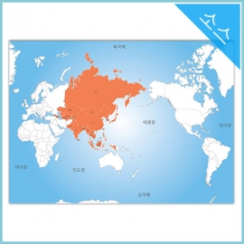 아시아 행정구역지도 (국가경계) 일러스트 벡터파일