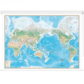 세계지도 지세 (한글영문표기) 롤스크린