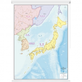 우리나라지도 일본지도 (나라별색상) 롤스크린