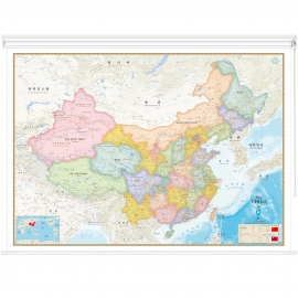 중국지도 (도시별색상) 롤스크린
