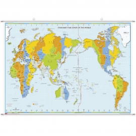 세계지도 표준시간 (한글영문표기) 스카이 족자