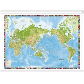세계지도 지세 국기 (한글영문표기) 롤스크린