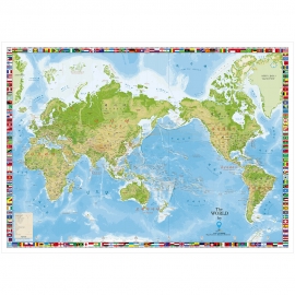 세계지도 지세 국기 (한글영문표기) 코팅