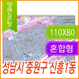 성남시 중원구 신흥1동 주소지도 (지번, 도로명주소 병행표기) 코팅